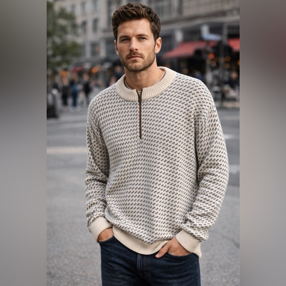 Castaway Birdseye Quarter Zip Sweater Sz. XL